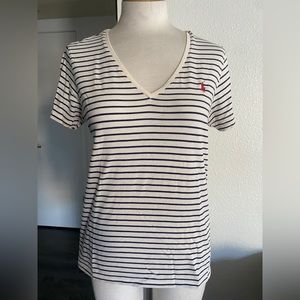 Ralph Lauren Women's White and Blue T-shirt